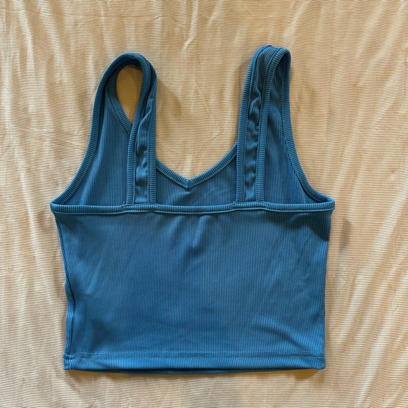 SHEIN Sky Blue Ribbed Tank - Picture 4 of 5